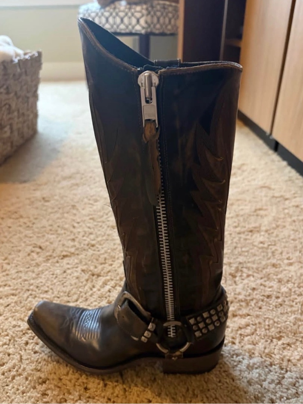 Old Gringo Black Harness Moto Cowboy Boots - Picture 4 of 4